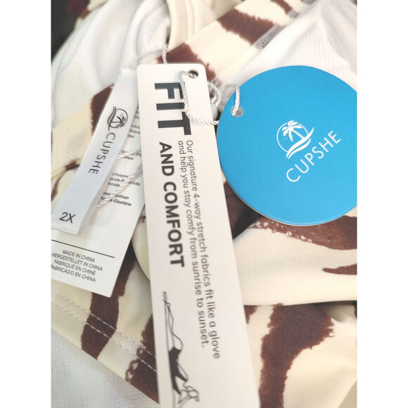 Cupshe Zebra Print Plus Size 2X Swimsuit New - Picture 5 of 7